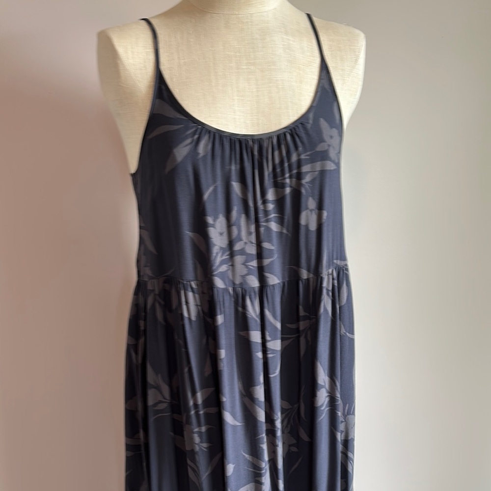 Z Supply Floral Spaghetti Strap Dress in Gray